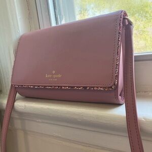Kate Spade Seton Drive Dusty Peony Crossbody Bag PInk Glitter